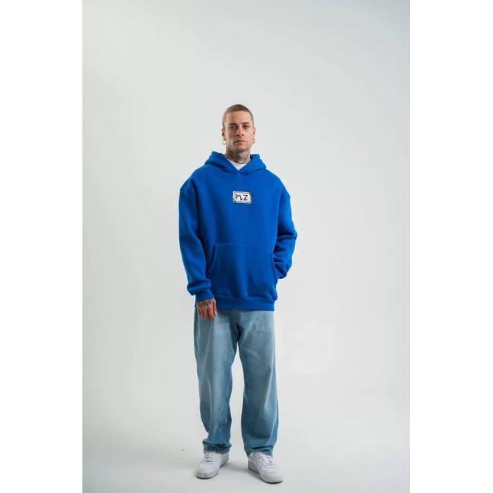 Unisex Kapşonlu Uzun Kol Patchli Nakışlı weathirt  avi