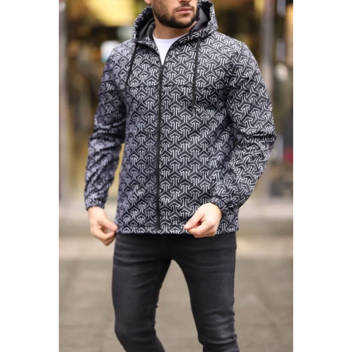 Unisex Kapüşonlu İçi Astarlı Yağmurluk  iyah