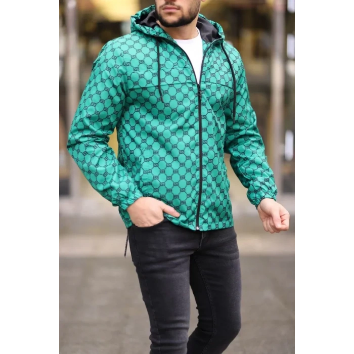 Unisex Kapüşonlu İçi Astarlı Yağmurluk  Zümrüt