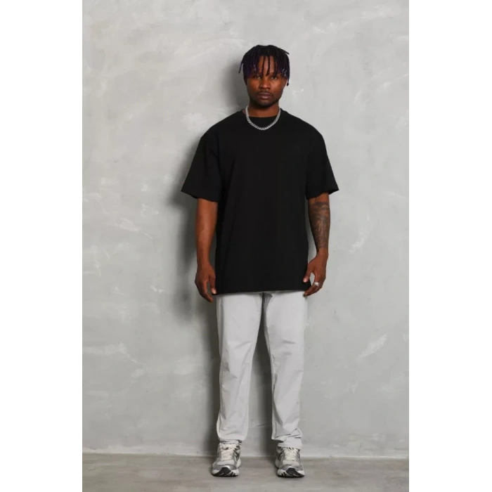 Unisex Oversize Düz Bisiklet Yaka Thirt  iyah