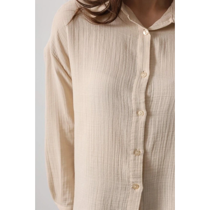 üslin Uzun Kol Gömlek  Bej