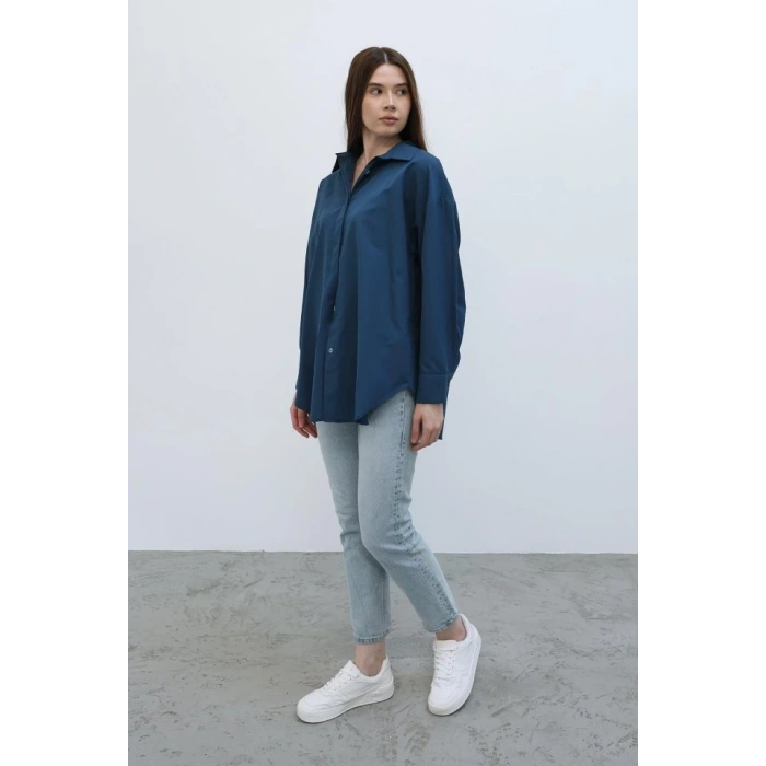 Uzun Kol Gömlek  İndigo