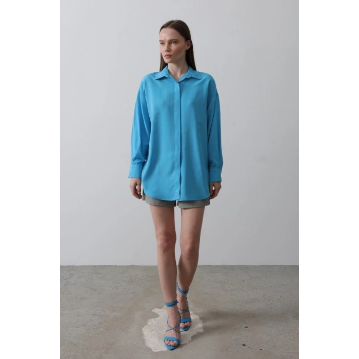 Uzun Kol Gömlek  Turkuaz