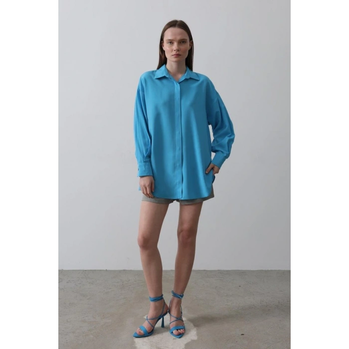 Uzun Kol Gömlek  Turkuaz