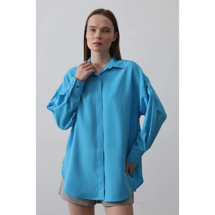 Uzun Kol Gömlek  Turkuaz