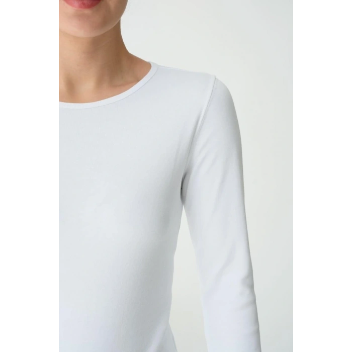 Uzun Kol Örme Body  Beyaz