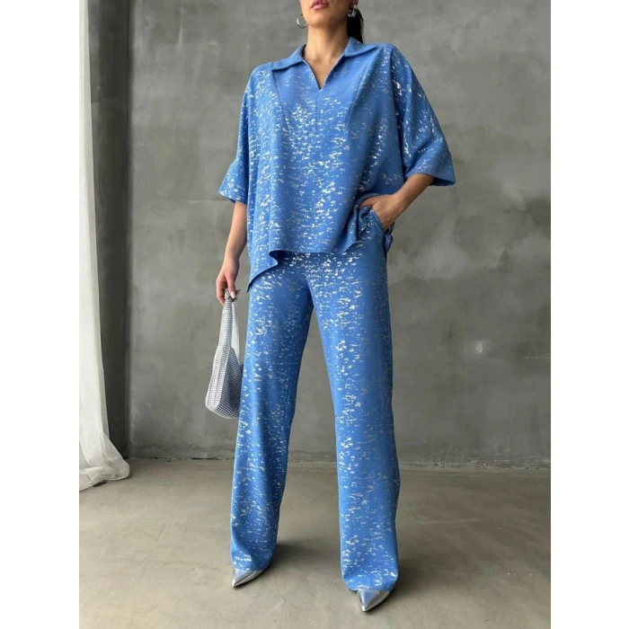 VARAKLI BLUZ PANTOLON TAKIM  Mavi