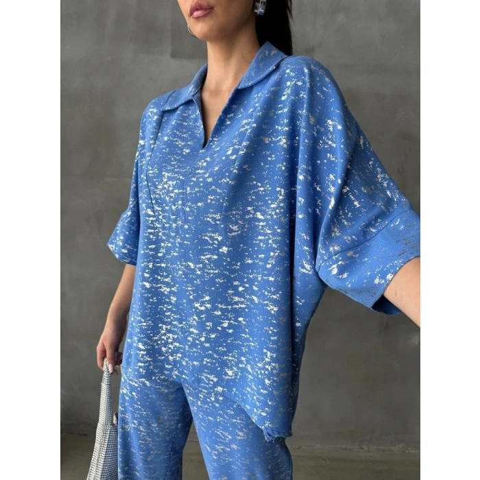 VARAKLI BLUZ PANTOLON TAKIM  Mavi