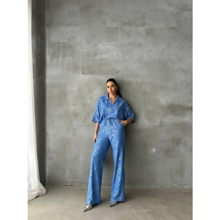 VARAKLI BLUZ PANTOLON TAKIM  Mavi