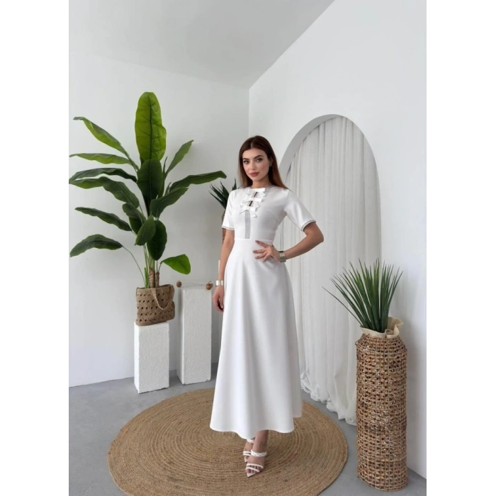 Wera Taşlı Fiyonk Detaylı Elbise