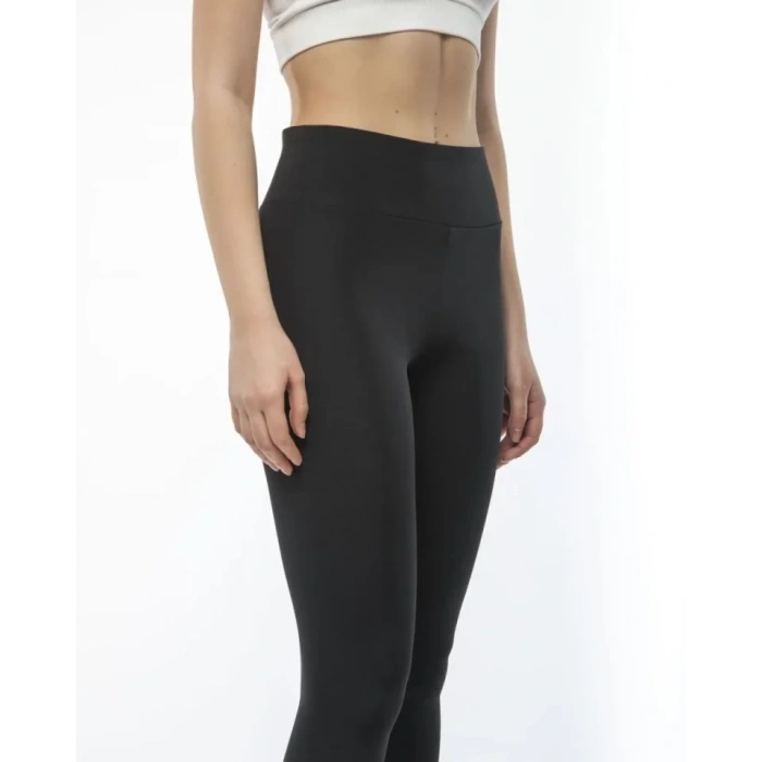 Yüksek Bel Geniş Kemer Dalgıç Tayt  iyah