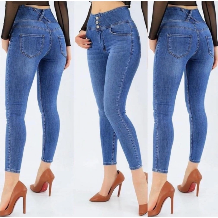 Yüksek Bel ikralı Jean Pantolon 90 Cm