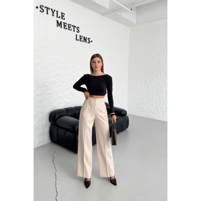 Yüksek Bel Pensli̇ Palazzo Pantolon