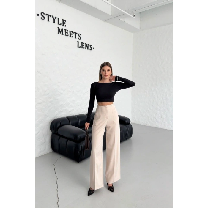 Yüksek Bel Pensli̇ Palazzo Pantolon