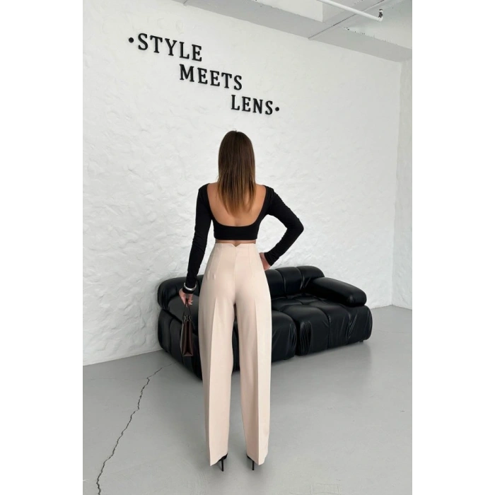 Yüksek Bel Pensli̇ Palazzo Pantolon