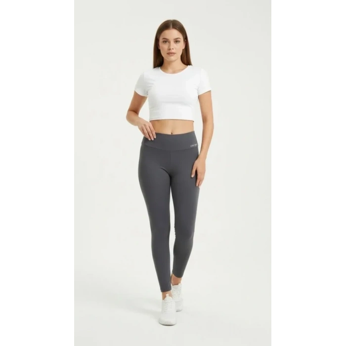 Yüksek Bel Toparlayıcı Likralı Dalgıç por Tayt Esnek Rahat Kalıp  Füme