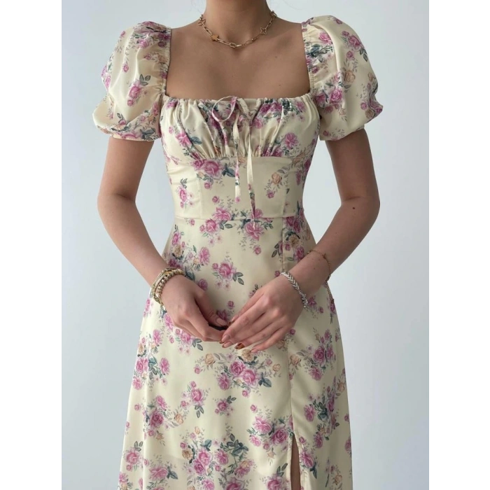 Zeze Balon Kol Elbise