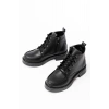02-2001 Siyah Bağcıklı Fermuarlı Günlük Kadın Bot