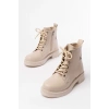 02-2003 Bej Bağcıklı Fermuarlı Günlük Kadın Bot