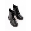02-2003 Siyah Galata Bağcıklı Fermuarlı Günlük Kadın Bot
