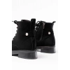 02-2003 Siyah Süet Bağcıklı Fermuarlı Günlük Kadın Bot
