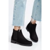 165-230 Siyah Süet Lastikli Günlük Kadın Bot