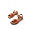 205-012 Taba Ortopedik Hakiki Deri Kadın Sandalet