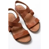 205-04 Taba Tek Bantlı Lastikli Hakiki Deri Ortopedik Taban Kadın Sandalet