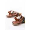 205-208 Multi Hakiki Deri Ortopedik Taban Kadın Sandalet