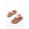 205-209 Multi Hakiki Deri Tokalı Parmak Arası Kadın Sandalet