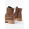 2121-356 Parlak Leopar Bağcıklı Fermuarlı Günlük Kadın Bot