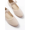 2606 Bej Baretli Günlük Bayan Ayakkabı