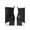 5109-3025 Siyah Bağcıklı Fermuarlı Kalın Topuklu Günlük Kadın Bot
