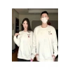 Tavşan Baskılı evgili Çift Kombini Kapüşonlu weatshirt  Hodie  Beyaz