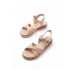 692-564 Bej Ortopedik Taban Çapraz Tokalı Kadın Sandalet