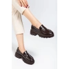 746-759 Kahve Yanki Yüksek Tabanlı Loafer Ayakkabı