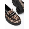 746-759 Leopar Günlük Yüksek Tabanlı Loafer Ayakkabı