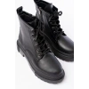 812-296 Siyah Bağcıklı Fermuarlı Günlük Kadın Bot