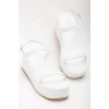 861-1027 Beyaz Dolgu Topuk Kadın Sandalet