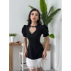afe Kalp Detaylı Elbise