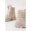 ASM-083 Bej Bağcıklı Su Geçirmez Kadın Kar Botu