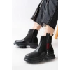 ASM-086 Siyah Fashion Aksesuarlı Fermuarlı Günlük Kadın Bot