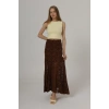 Bel Lastikli Dantel Etek  Kahve