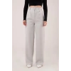 Bol Paça Piliseli Gri Pantolon