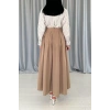 Camel Uzun Pileli Etek