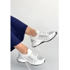 Ceas Beyaz Triko Bağcıklı Spor Ayakkabı