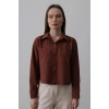 Cepli Uzun Kol Gömlek  Koyu Kahve