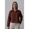 Cepli Uzun Kol Gömlek  Koyu Kahve