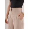 Çift Pens Detaylı Krem Pantolon