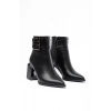 DNZ-400 Siyah Toka Aksesuarlı Topuklu Fermuarlı Günlük Kadın Bot